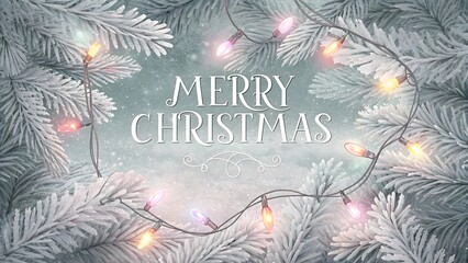 christmas greeting card with christmas tree