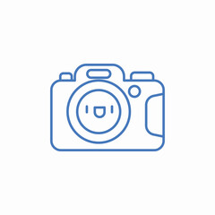 happy photo camera icon sign vector
