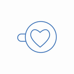 latte art heart icon sign vector