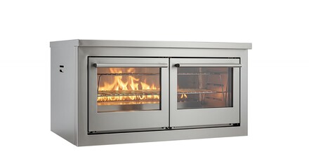 Obraz premium Stainless steel outdoor cooking appliance