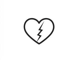 Broken heart icon, simple graphic