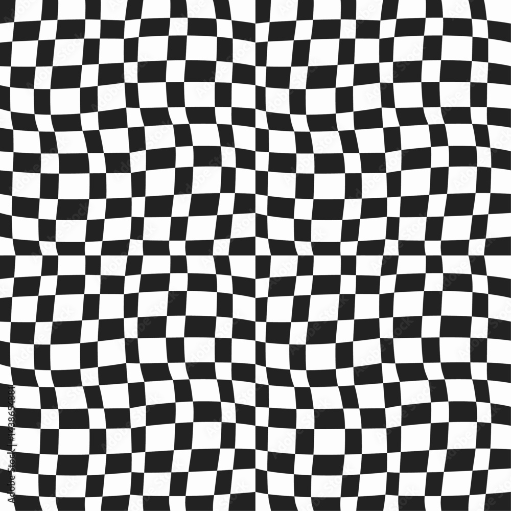 Fototapete Squares are arranged in a grid, creating a sense of depth and movement. The pattern appears to be slightly distorted, giving the illusion of a wavy surface.
