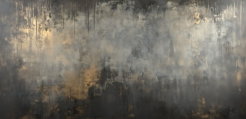 Dark gray grunge background texture with an old concrete wall, dark gray and light brown tones.