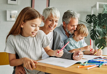 grandchild family child grandparent grandfather grandmother homework education home together...