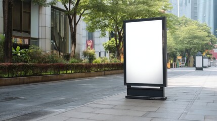 Outdoor blank board stand mockup Sign display with space for text