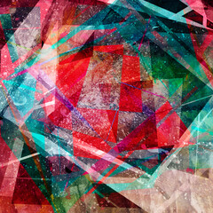 Abstract geometric watercolor retro background