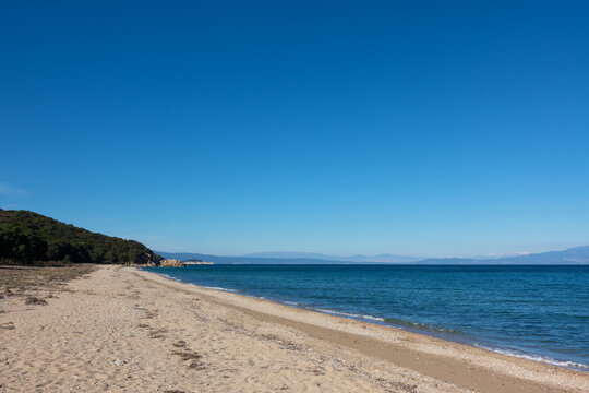 Beautiful scenery by the sea in Chalkidiki, Greece, near Olympiada village