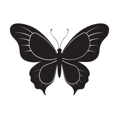 Realistic Butterfly Silhouette With Natural Wing Patterns