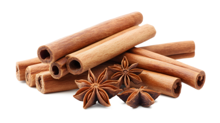 A bunch of cinnamon sticks and star anise 