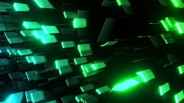 Digital Data Animated 3D Blocks Background
