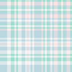 Pastel plaid pattern in soft mint, blush pink, and light blue. Ideal for textile design, backgrounds, websites, and stationery.