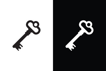 Key icon vector on White Background ,Vector Art Illustration on white background.