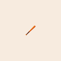 Colorful wooden baseball bat icon flat vector design.