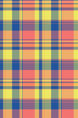 Calm tartan vector seamless, model fabric texture check. Checkered textile plaid pattern background in pastel and orange colors.