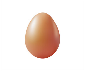 Realistic egg vector illustration. Easter Egg Icon, eggshell, food illustration. Light brown chicken eggs. Vector 3D