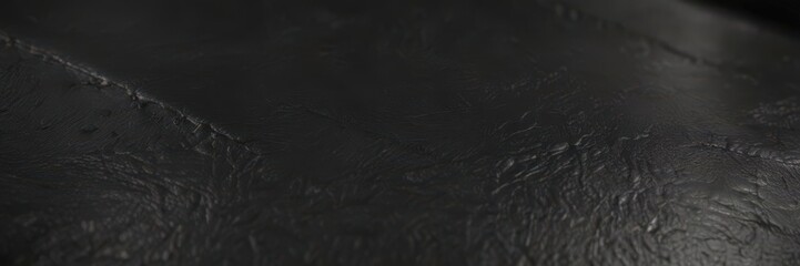 Fototapeta premium Deep black leather, fine grain, polished surface, material, stock photo