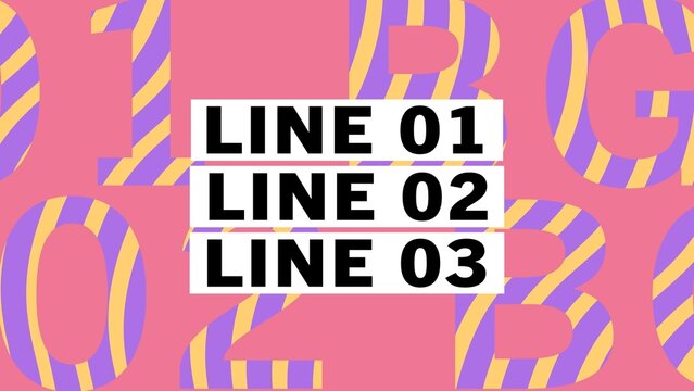 3-line Kinetic Text 70s style Pastel Title Intro