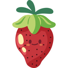 Bright and Modern Flat Design of a Strawberry Fruit Vector
