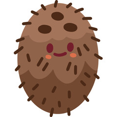 Flat Vector Illustration of a Tropical Coconut Fruit
