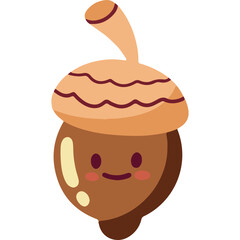 Flat Style Acorn Vector Elements for Natural Designs
