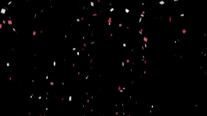 confetti rain launched from a bottom slowly falling -4k video