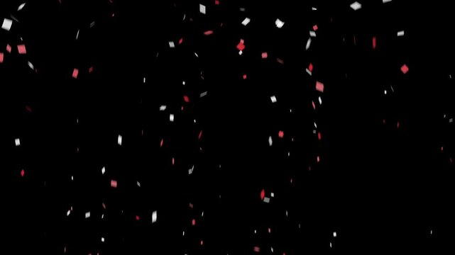 confetti rain launched from a bottom slowly falling -4k video