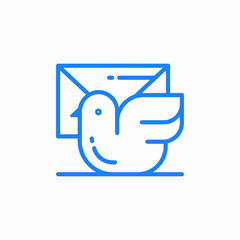 carrier pigeon with message icon sign vector