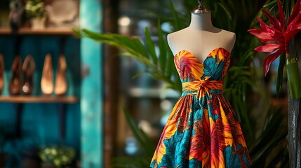 vibrant floral dress 