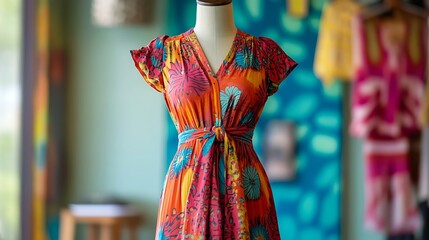 vibrant floral dress 