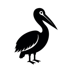 silhouette vector brown pelican