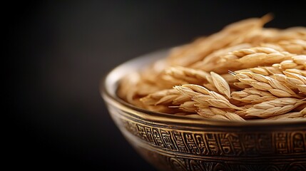   Close-up of oatmeal in black bowl