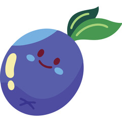 Delicious and Healthy Blueberry Vector Illustration in Flat Style
