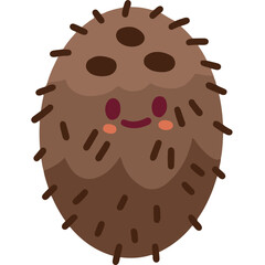 Flat Vector Illustration of a Tropical Coconut Fruit
