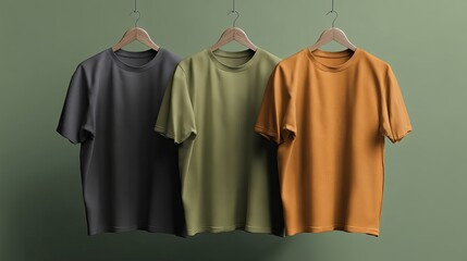 Tshirt mockup template empty with space for text front view 3D rendering illustration for your branding