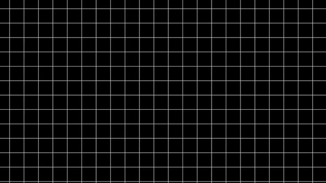 White Grid Graph Pattern And Black Background, Free To Use, Free Stock Video. 4K 29 fps