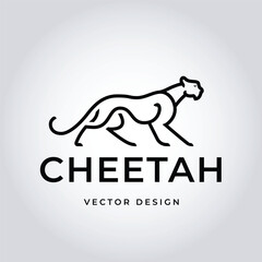 Black Cheetah Logo Vector – Minimalist Line Art Animal Design, Sleek Wild Cat Emblem for Sports Branding, Luxury Fashion and Adventure Brands
