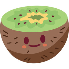 Clean and Modern Flat Style Kiwi Fruit Vector Illustration

