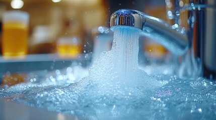 Dynamic water splash in vibrant high speed photography