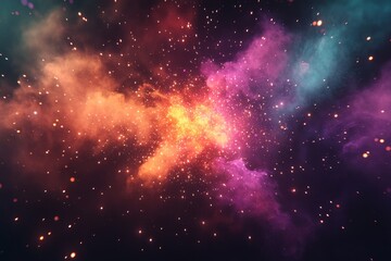 Naklejka premium Colorful nebula explosion in deep space