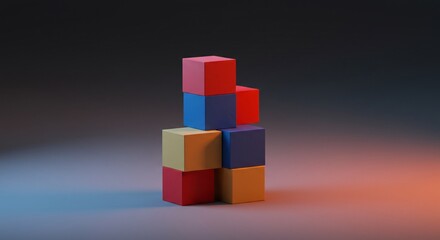 Stack of colorful cubes for creative designs and artistic projects