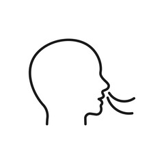 Breathing icon. Person exhaling. Ideal for health, wellness. Perfect for web design, presentations, or educational materials