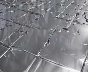 Gleaming chrome surface, intricate texture, reflective highlights,  graphic,  metallic,  silver