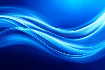 Fototapeta premium Abstract Blue Wave Design - Flowing blue waves symbolize serenity, technology, movement, energy, and the abstract. A calming and dynamic