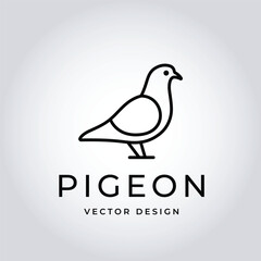 Sleek Pigeon Logo in Vector – Black Minimal Line Art for Delivery Companies, Sustainable Brands and Artistic Urban Labels
