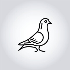 Contemporary Pigeon Logo Vector – Black Minimalist Bird Emblem for Ethical Fashion, Urban Products and Green Business Identity
