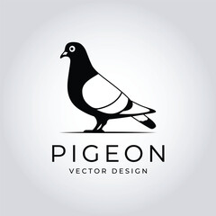 Elegant Black Pigeon Logo &ndash; Minimalist Vector Design for Branding in Communication Services, Travel Agencies and Urban Startups
