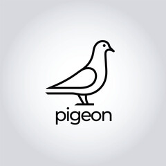 Modern Pigeon Logo Vector – Black Minimal Animal Icon, Perfect for Postal Brands, Eco Packaging, and Urban Fashion Labels
