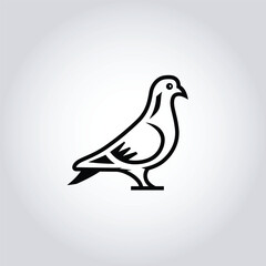 Pigeon Vector Logo – Black Minimalist Bird Emblem for Sustainable Brands, Nature Organizations and Modern Lifestyle Products
