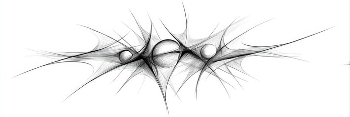Abstract Gray Lines and Spheres - Abstract featuring grayscale flowing lines and spheres, ideal for backgrounds or design elements. Clean and modern aesthetic