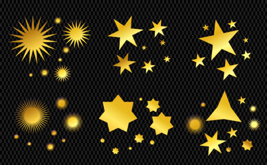 A golden star collection with a soft radiant glow, featuring a smooth gradient and subtle shimmer. The design is minimalist and airy, with a dreamy, elegant ambiance.